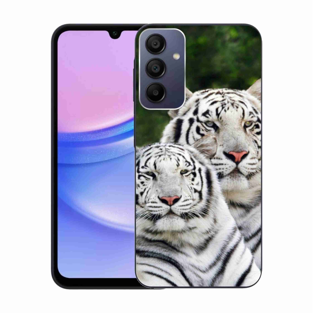 Gelový obal mmCase na Samsung Galaxy A15 4G/5G - bílí tygři