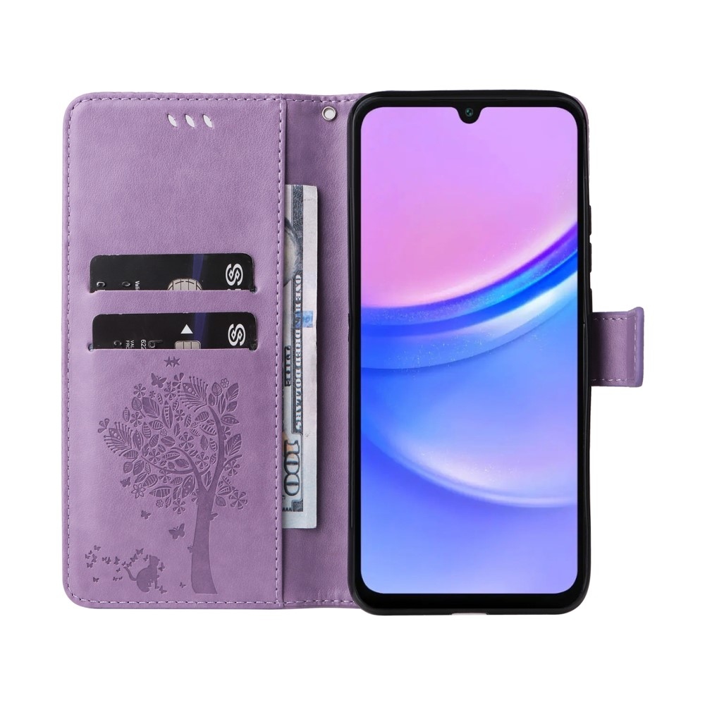 Trees knížkové pouzdro na Samsung Galaxy A16 4G/5G/A26 5G - světlefialové