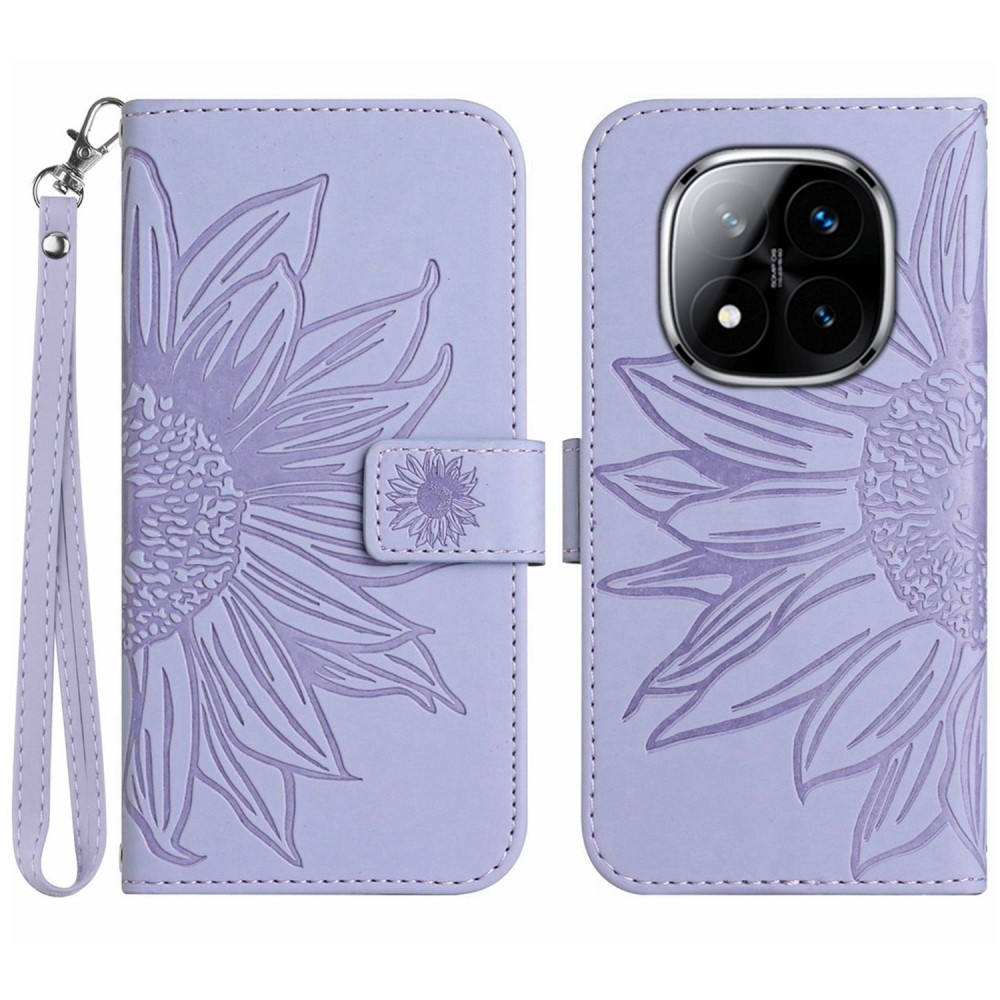 Sunflowers knížkové pouzdro na Xiaomi Redmi Note 14 Pro - světlefialové