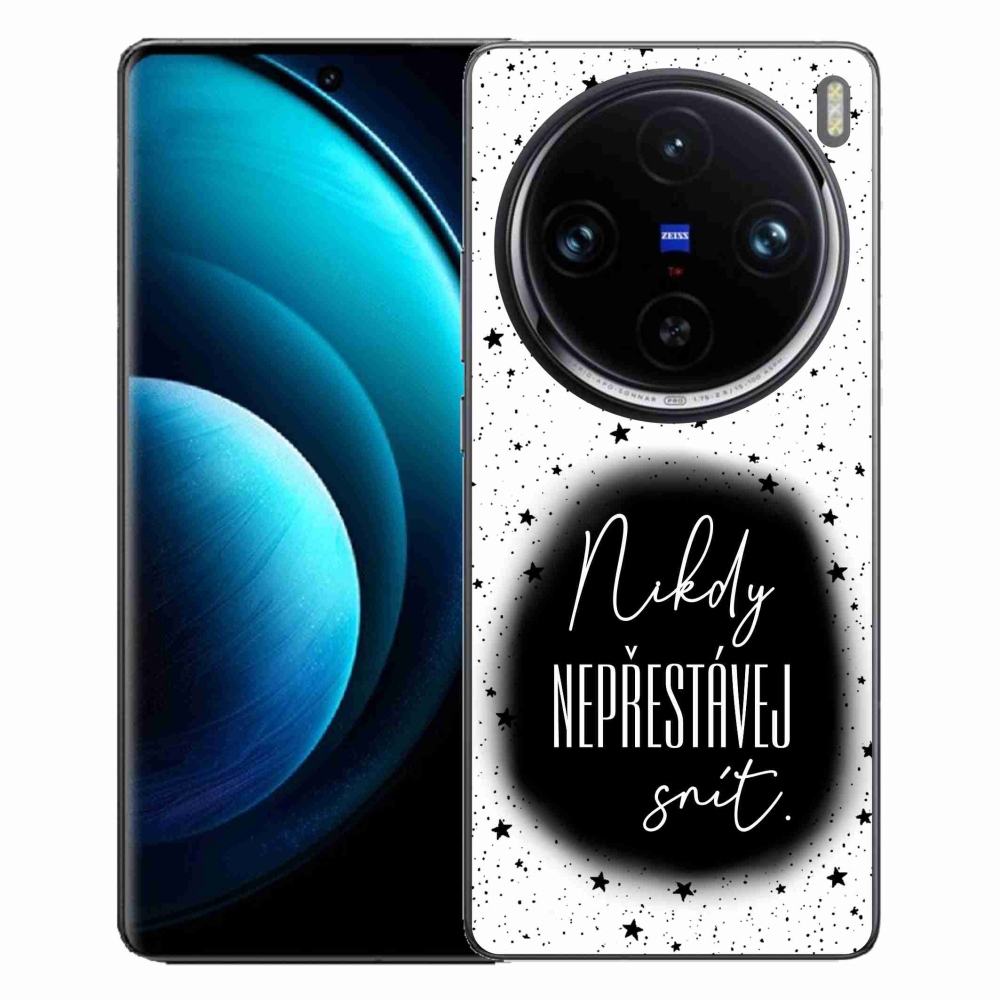Gelový kryt mmCase na Vivo X100 Pro 5G - citát 1 černobílé pozadí