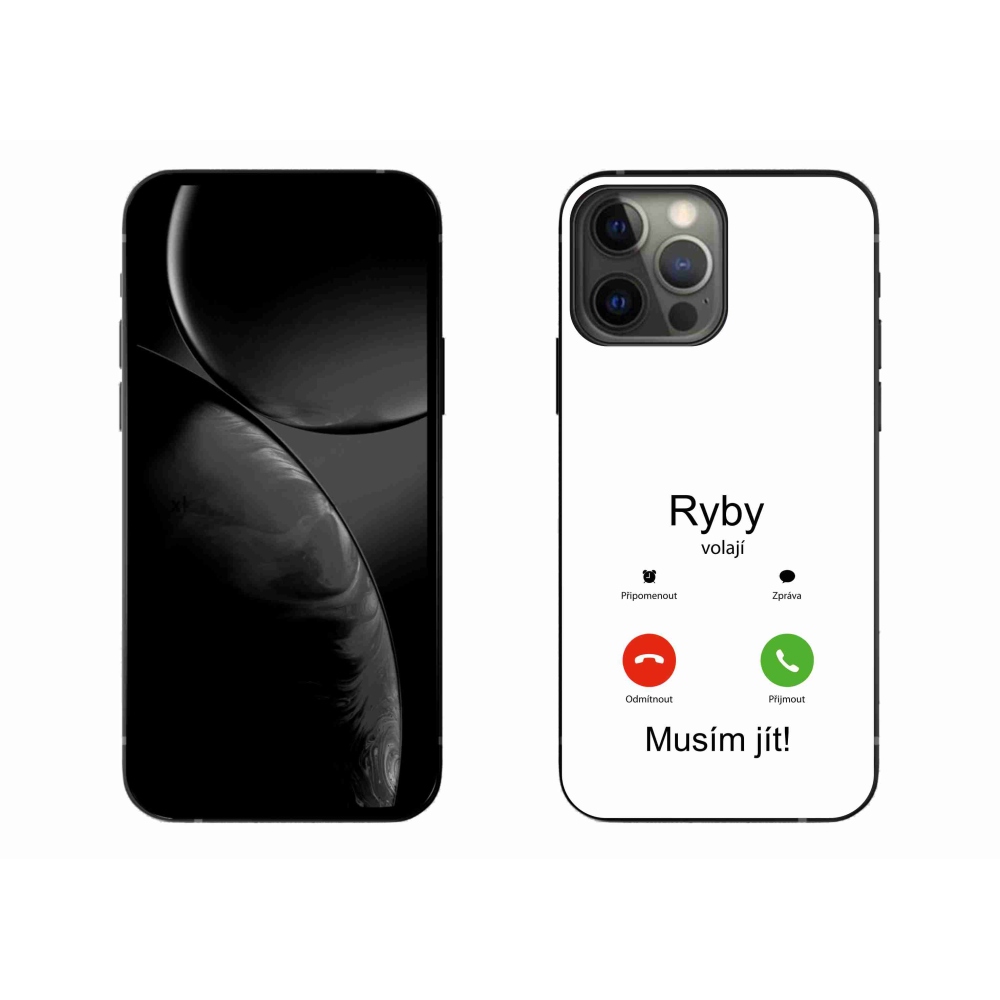 Gelový kryt mmCase na iPhone 13 Pro Max 6.7 - ryby volají bílé pozadí