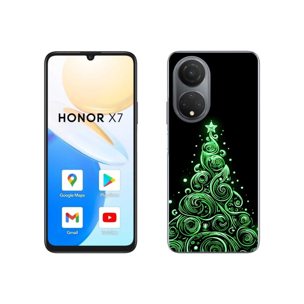 Gelový kryt mmCase na Honor X7 - neonový vánoční stromek 3