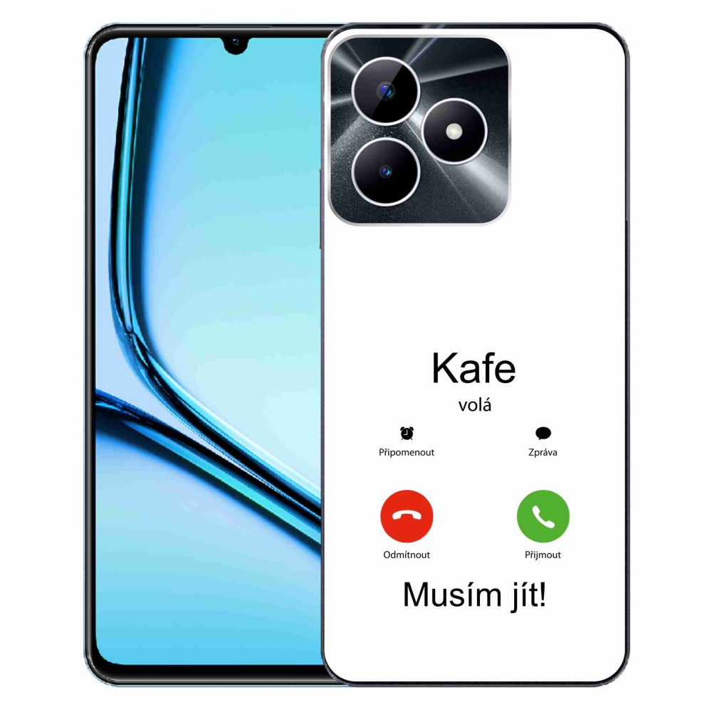 Gelový kryt mmCase na Realme Note 50 - kafe volá bílé pozadí