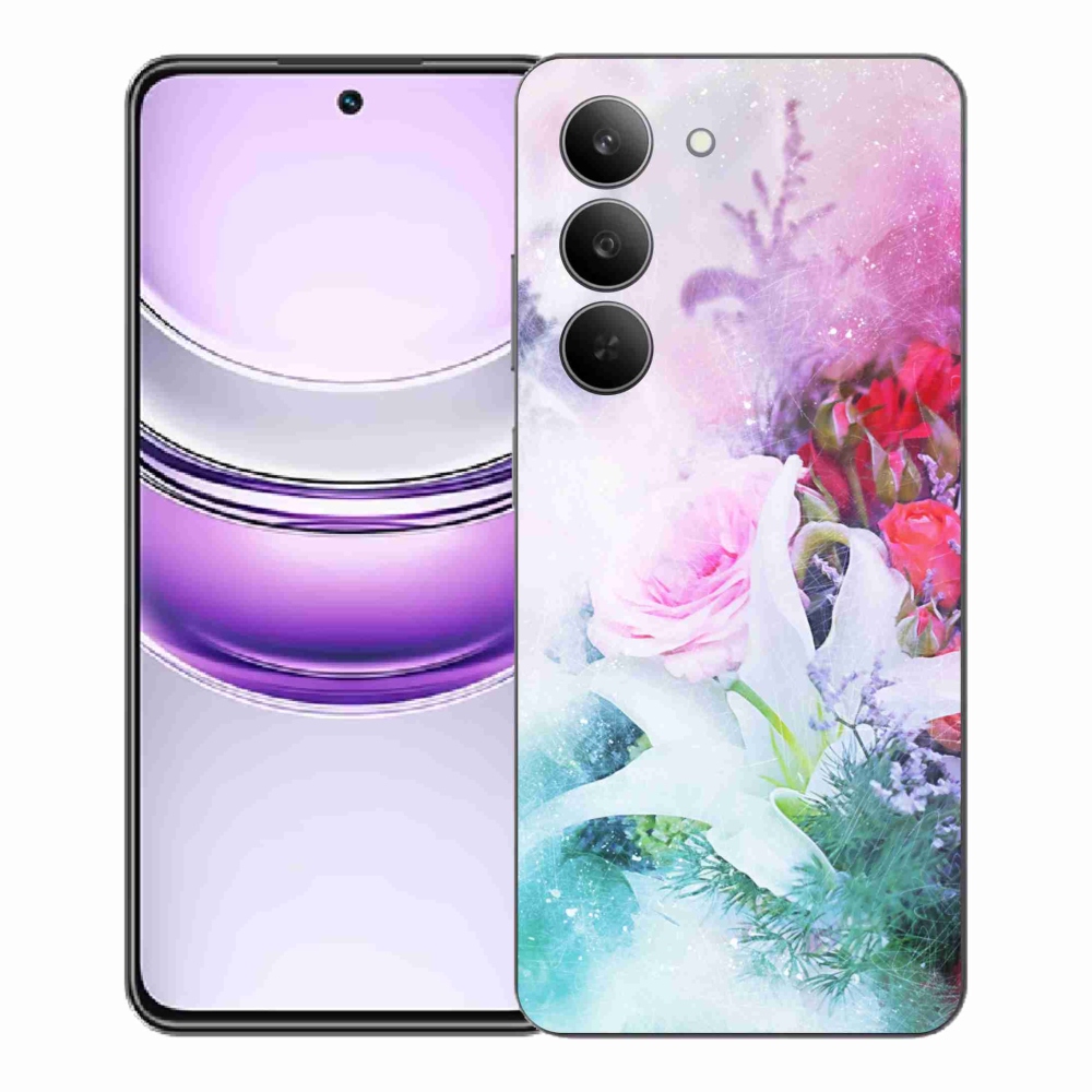 Gelový kryt mmCase na Realme 14x 5G - květiny 4