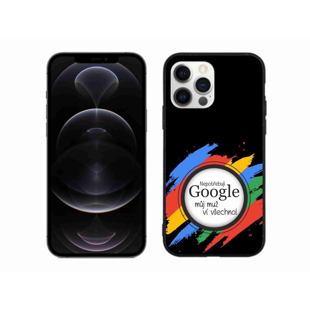 Gelový kryt mmCase na iPhone 12 Pro Max - muž ví všechno černé pozadí