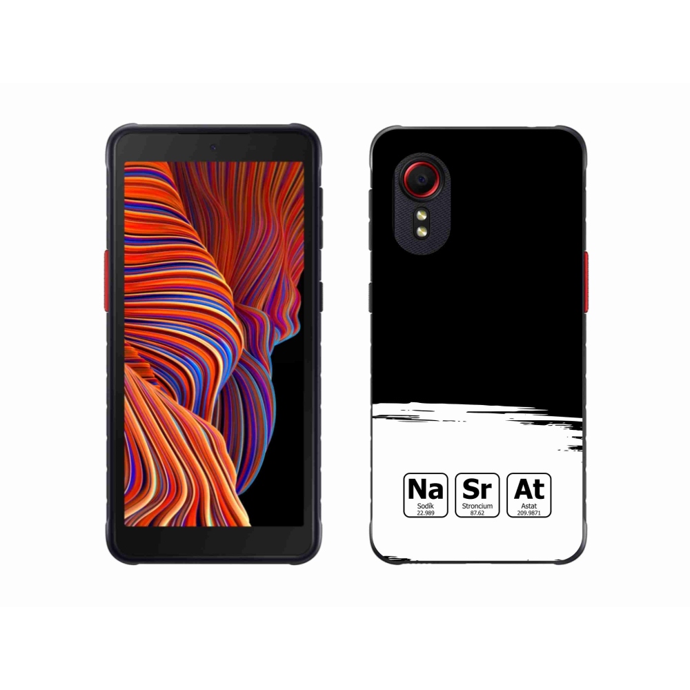 Gelový kryt mmCase na Samsung Galaxy Xcover 5 - chemické prvky bíločerné pozadí