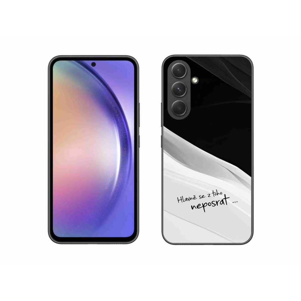 Gelový kryt mmCase na Samsung Galaxy A54 5G - vtipný text 13 bíločerné pozadí
