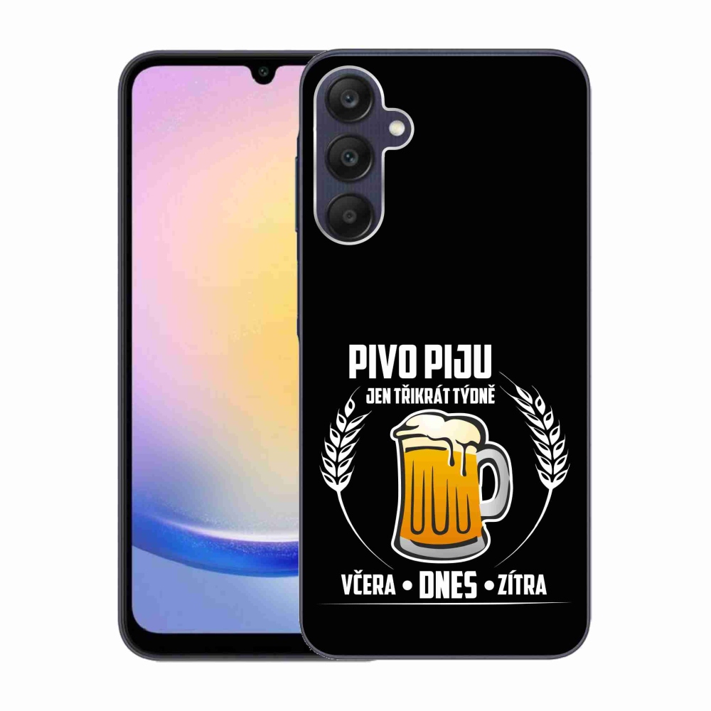 Gelový kryt mmCase na Samsung Galaxy A25 5G - pivní motiv černé pozadí