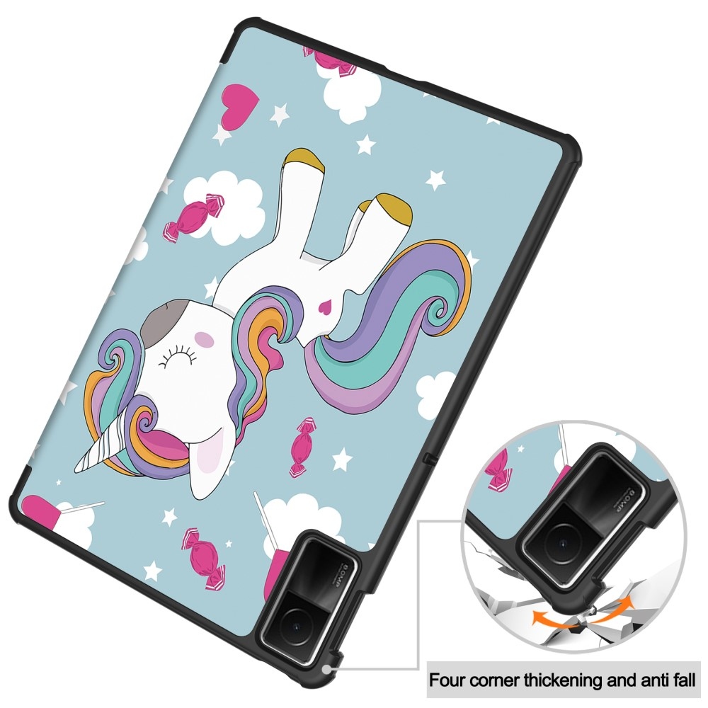 Print chytré zavírací pouzdro na Xiaomi Redmi Pad SE - jednorožec