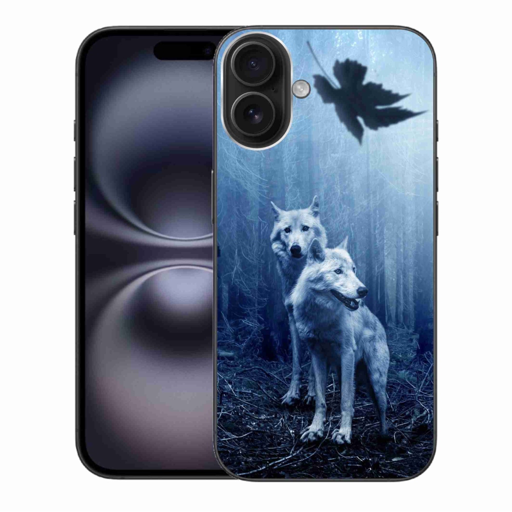Gelový kryt mmCase na iPhone 16 Plus - vlci v lese