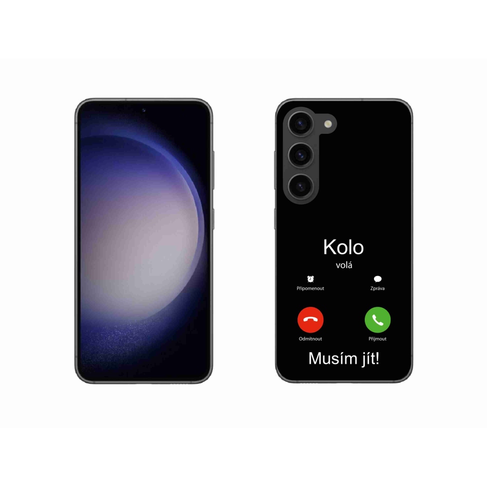 Gelový kryt mmCase na Samsung Galaxy S23 5G - kolo volá černé pozadí