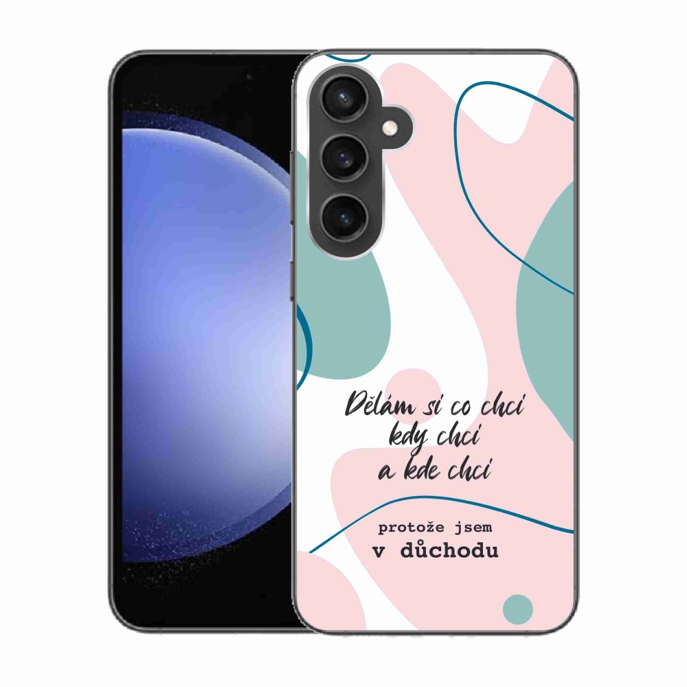 Gelový kryt mmCase na Samsung Galaxy S23 FE - vtipný text 10 bílé pozadí