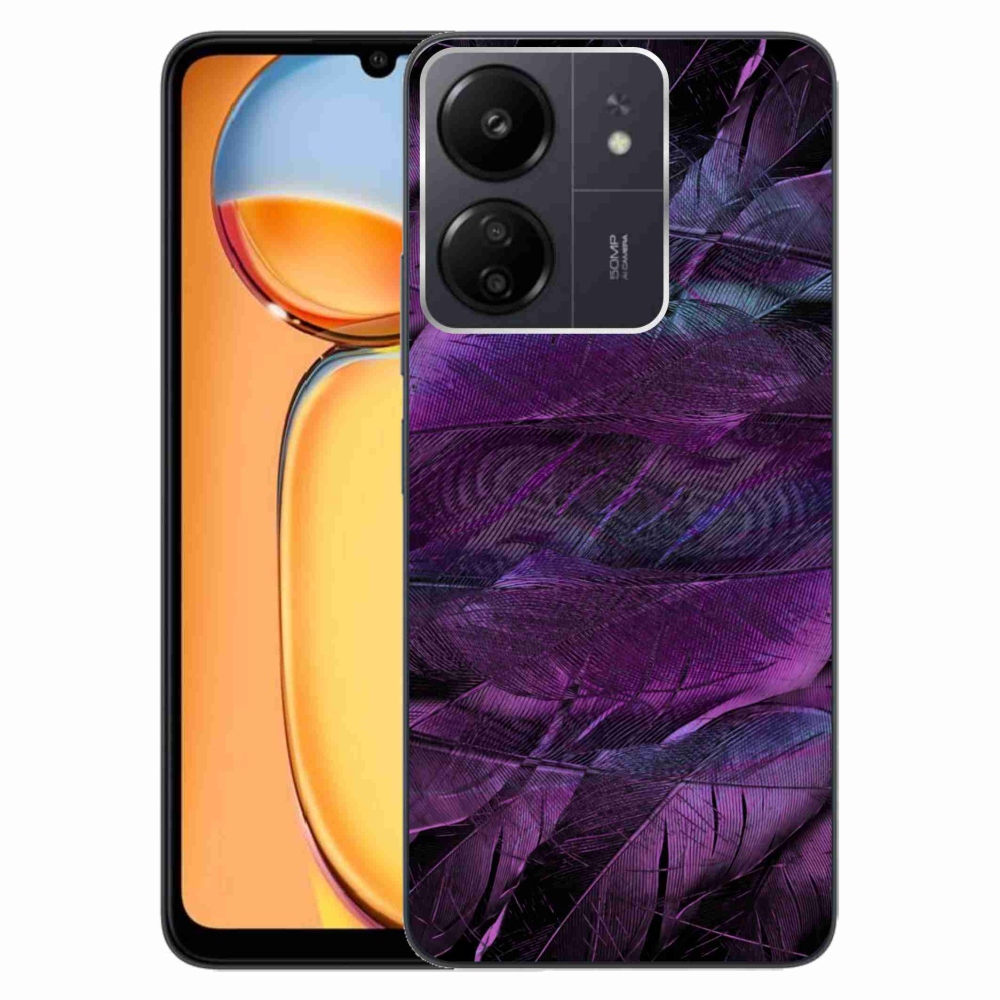 Gelový kryt mmCase na Xiaomi Poco C65/Redmi 13C - fialová pírka