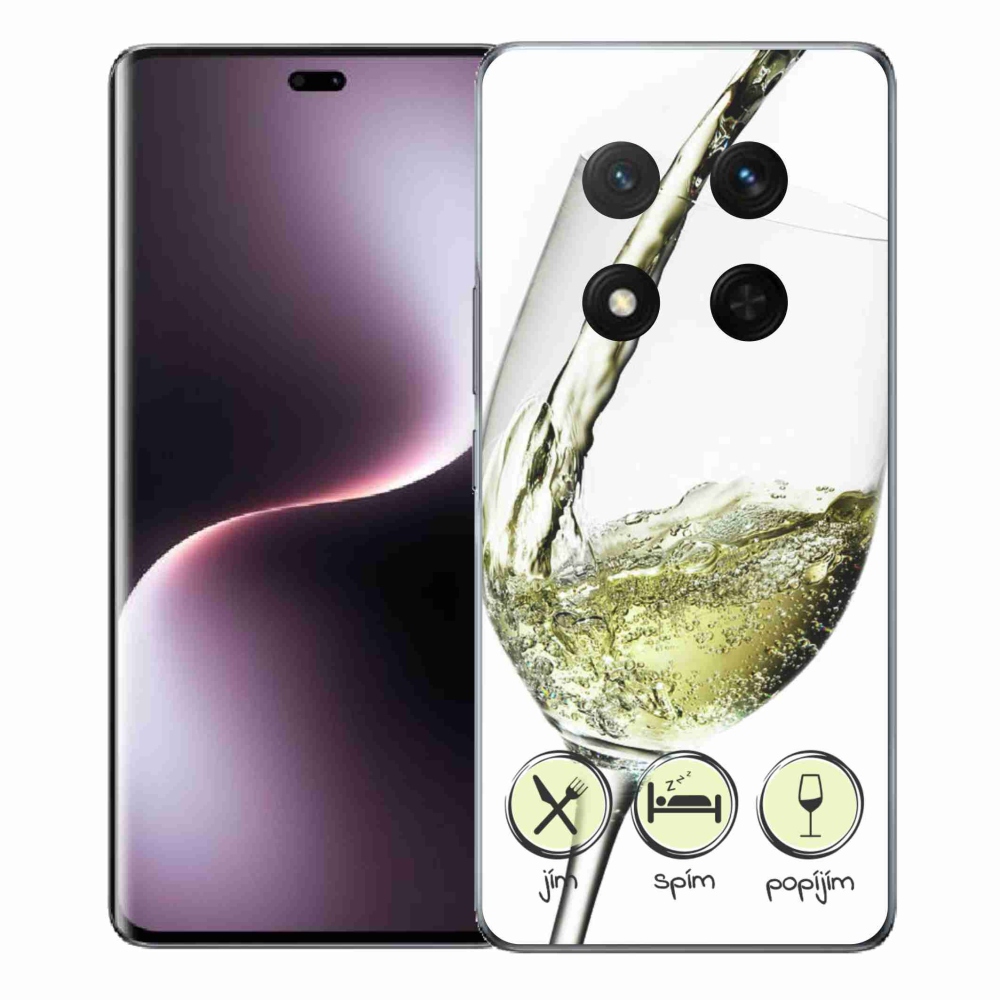 Gelový kryt mmCase na Honor Magic 7 Lite 5G - sklenička vína bílé