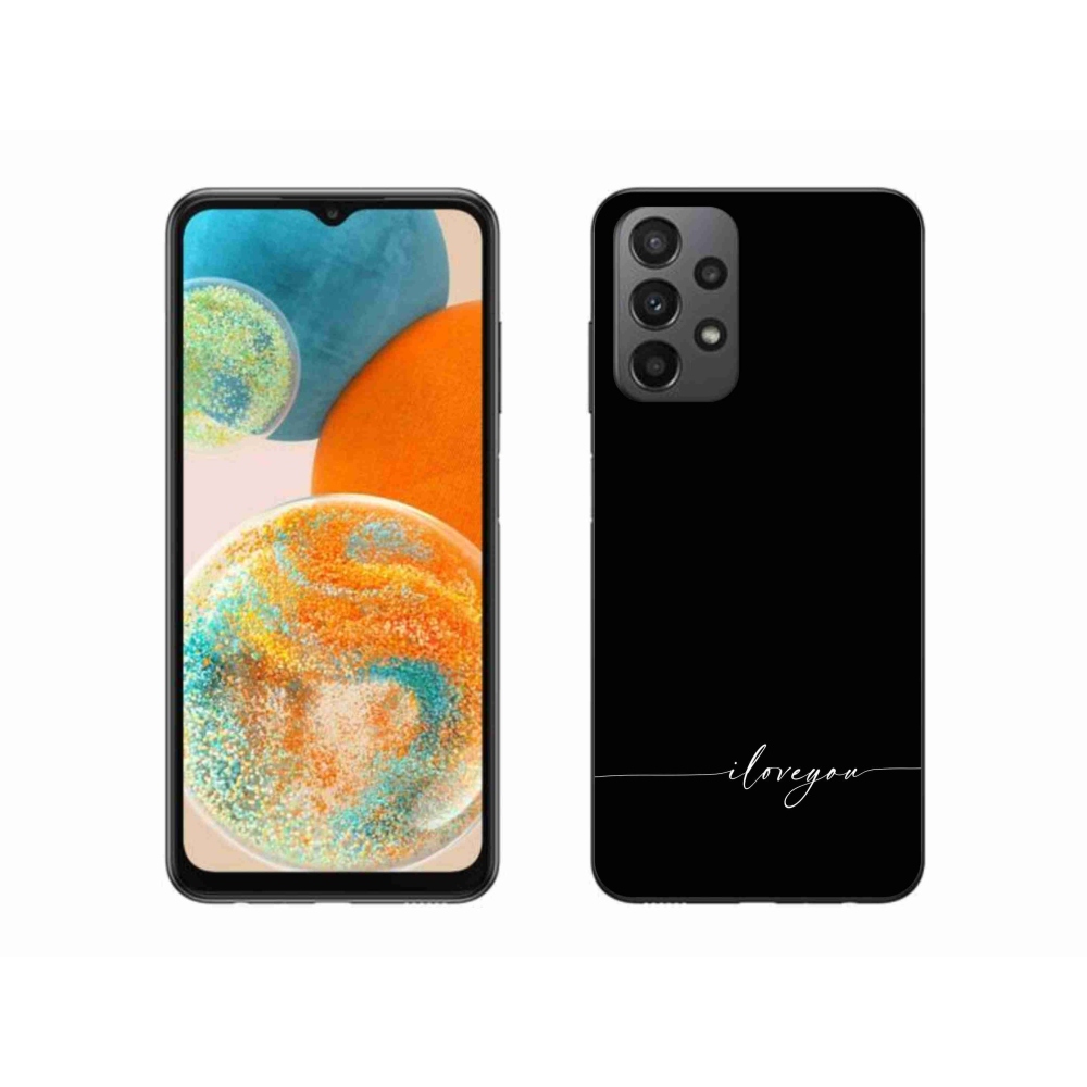 Gelový kryt mmCase na Samsung Galaxy A23 4G/5G - I love you černé pozadí