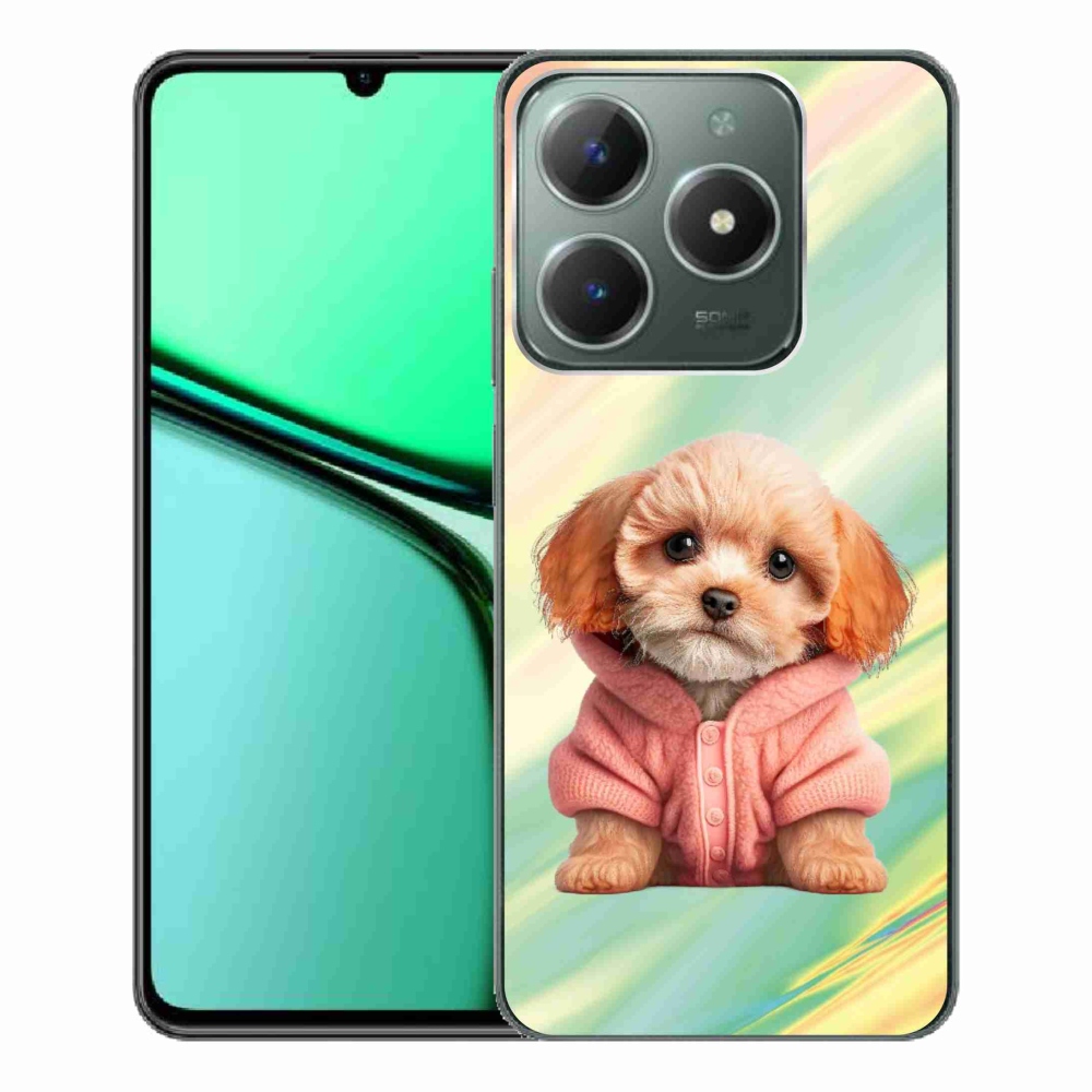 Gelový kryt mmCase na Realme C61 - štěně ve svetru