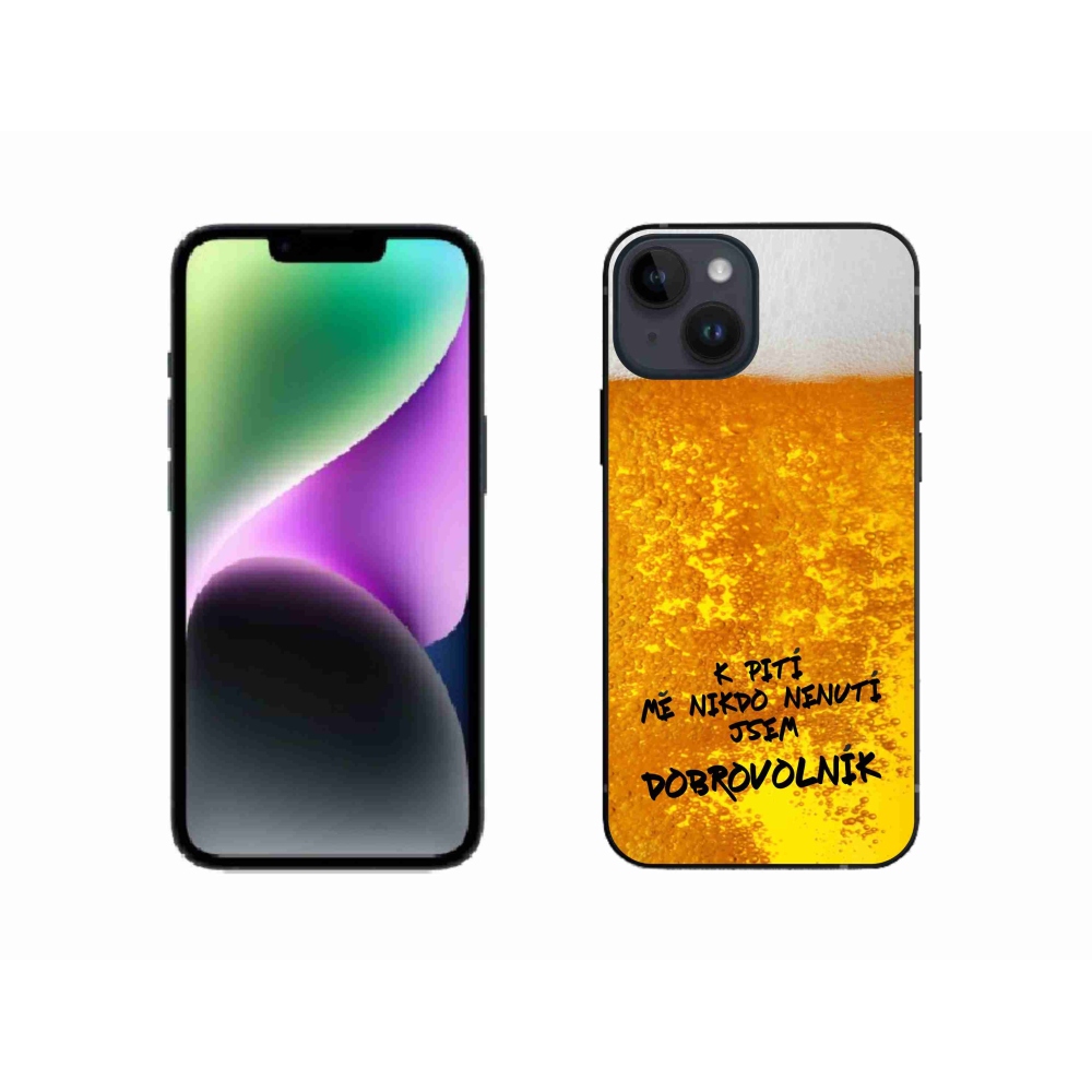 Gelový kryt mmCase na iPhone 14 - pivní motiv 4