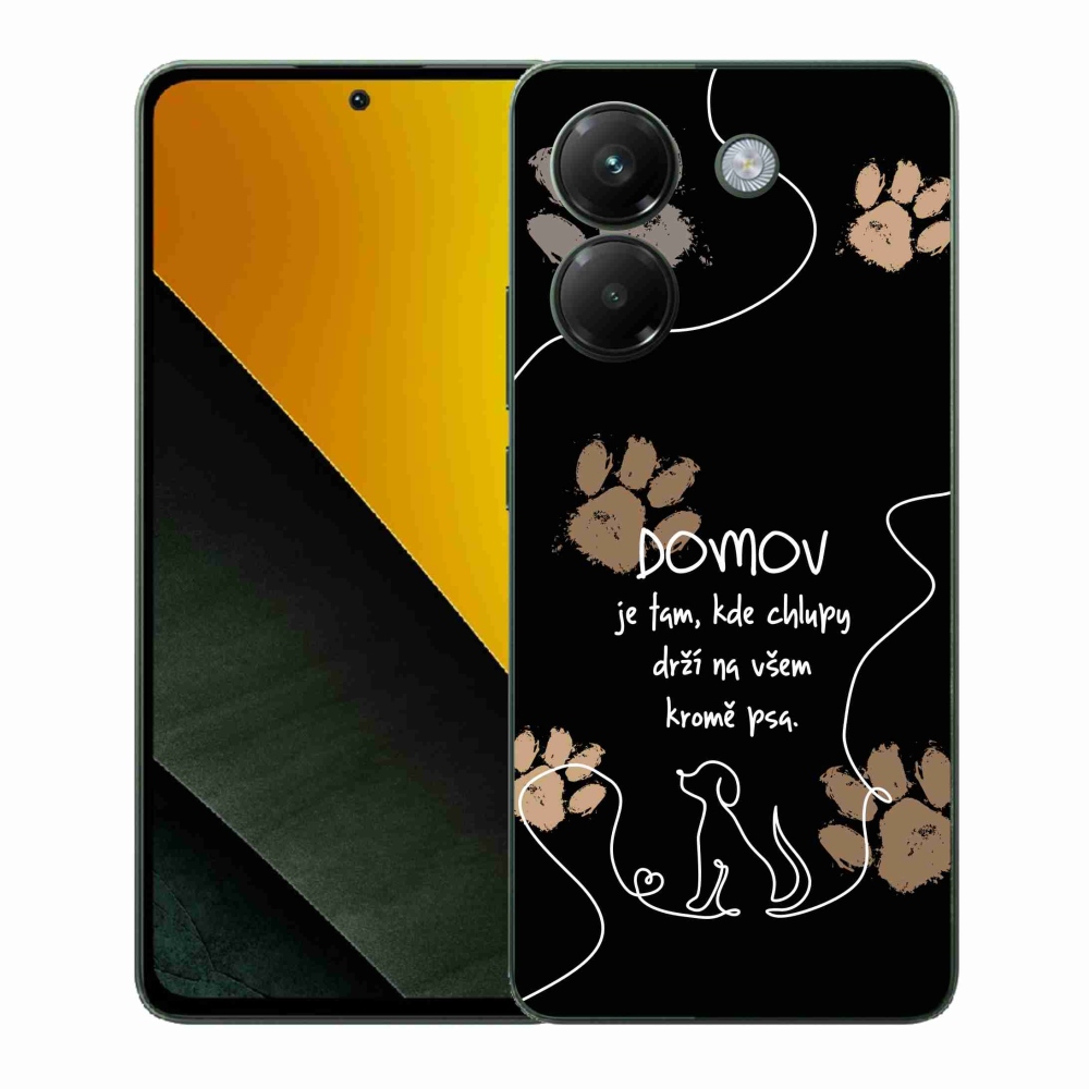 Gelový kryt mmCase na Xiaomi Poco M7 Pro 5G - psí motiv černé pozadí