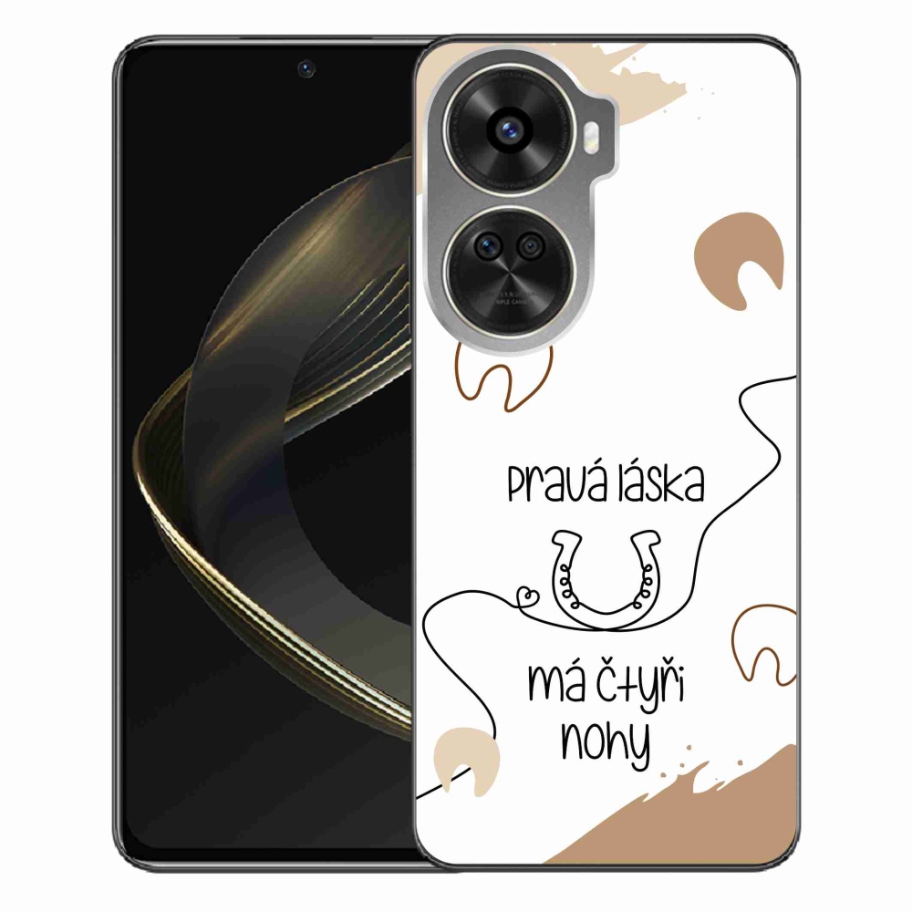 Gelový kryt mmCase na Huawei Nova 12 SE - koňský motiv bílé pozadí