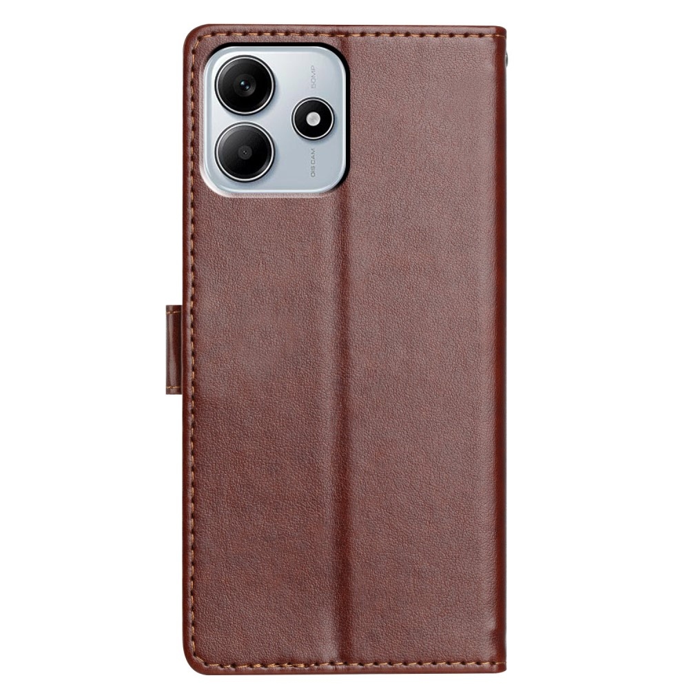 Clots knížkové pouzdro na Xiaomi Redmi Note 14 5G - hnědé