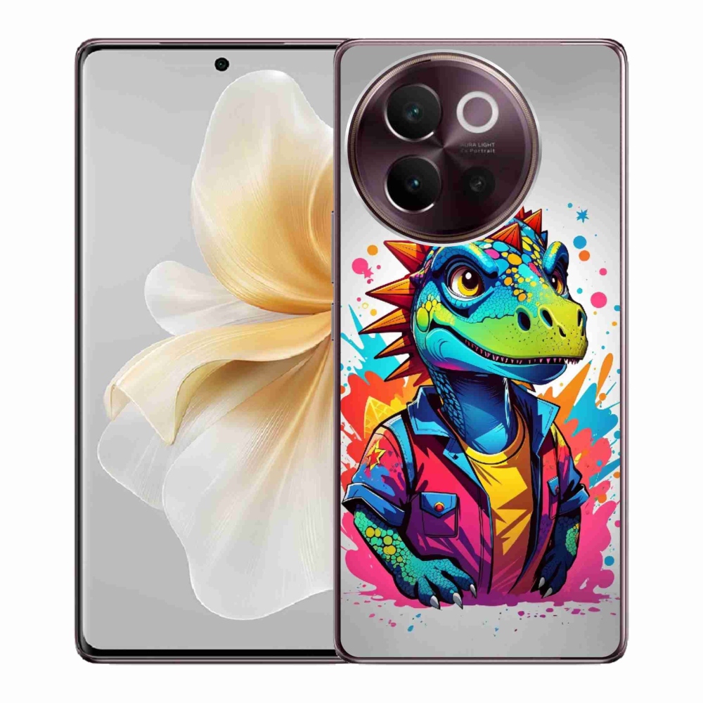 Gelový kryt mmCase na Vivo V40 Lite 5G - barevný dinosaurus
