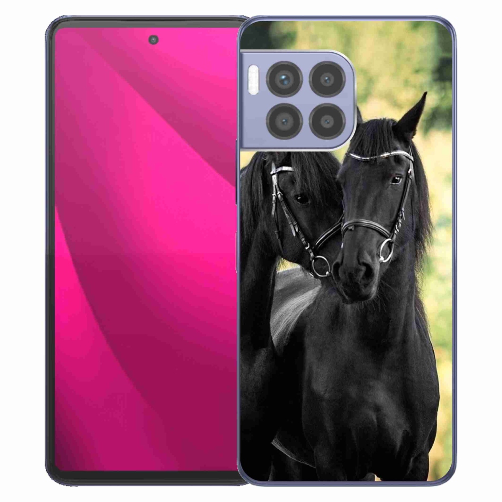 Gelový kryt mmCase na T-Mobile T Phone 2 Pro - dva černí koně