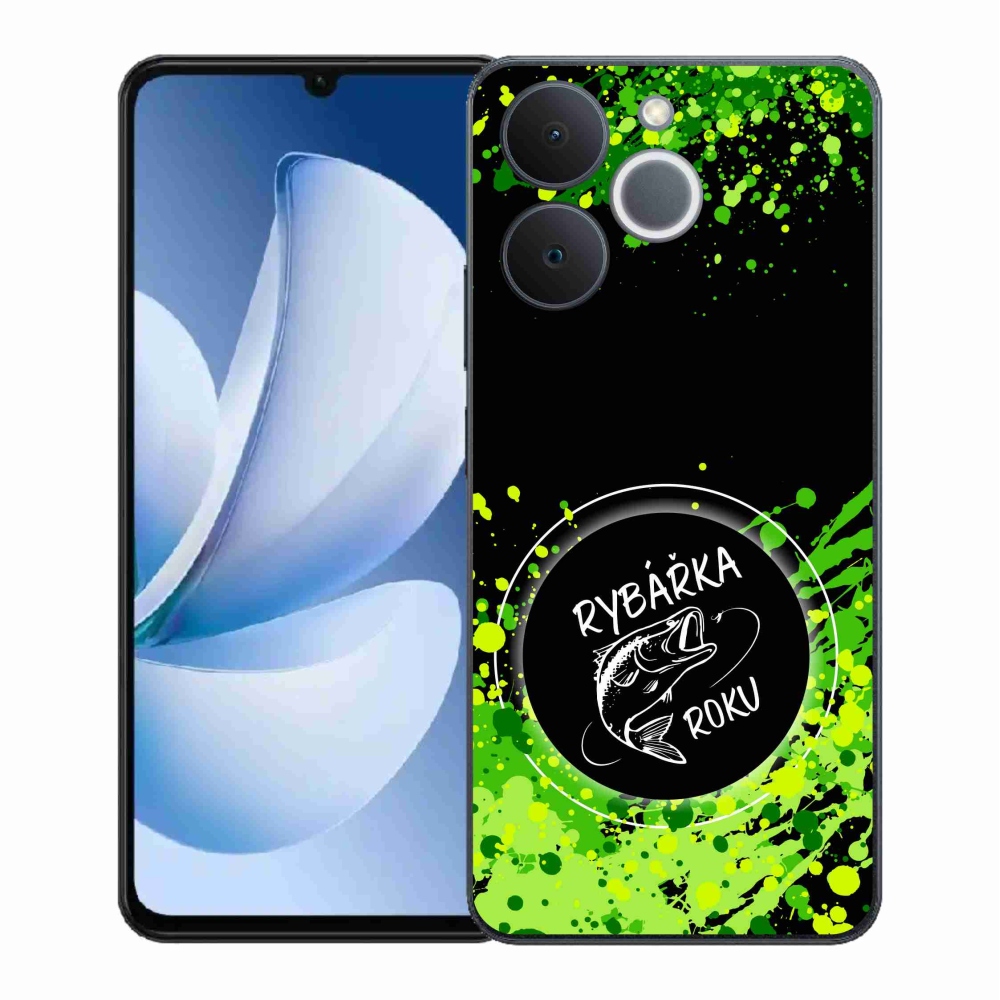 Gelový kryt mmCase na Realme Note 70T - rybářka roku černé pozadí