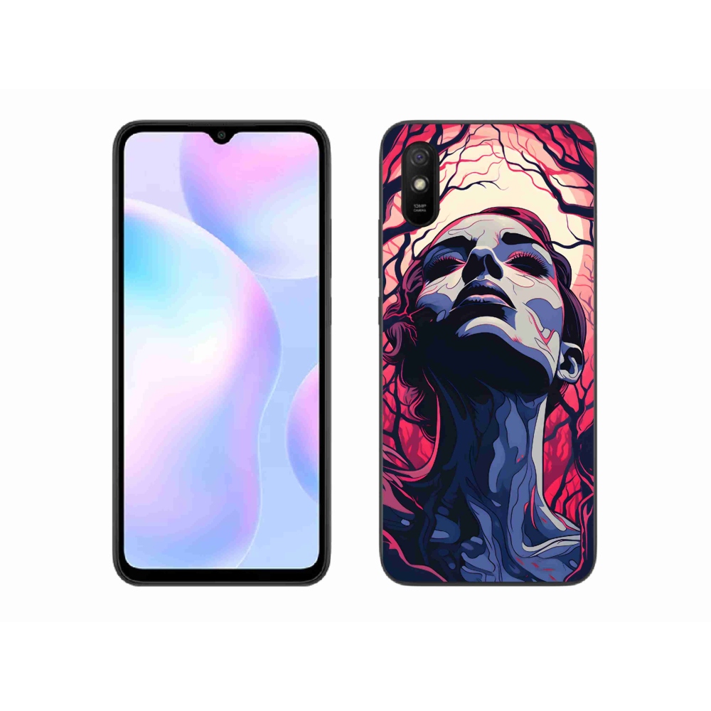 Gelový kryt mmCase na Xiaomi Redmi 9A - abstraktní obličej