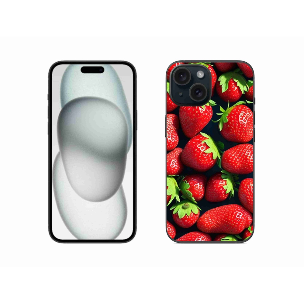 Gelový kryt mmCase na iPhone 15 - jahody