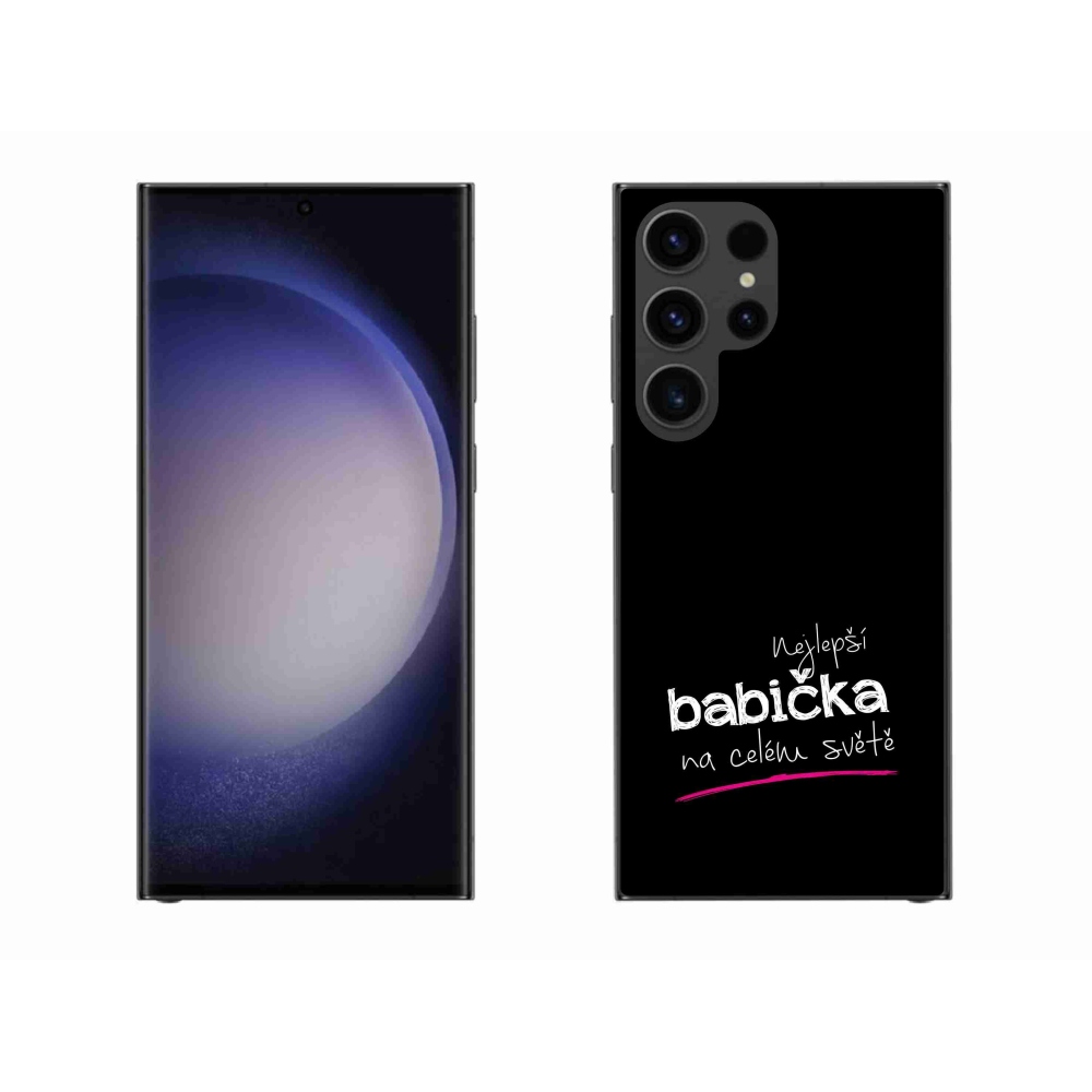 Gelový kryt mmCase na Samsung Galaxy S23 Ultra 5G - nejlepší babička 4 černé pozadí