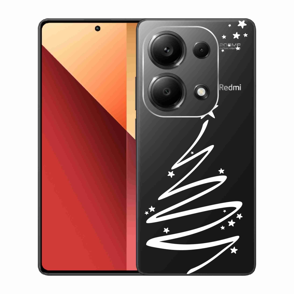Gelový kryt mmCase na Xiaomi Redmi Note 13 Pro 4G/Poco M6 Pro - bílý stromeček na průhledném pozadí