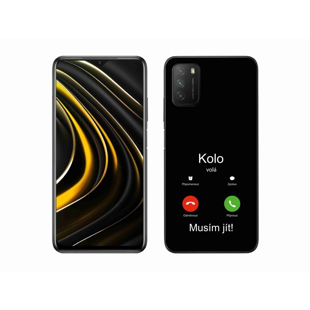 Gelový kryt mmCase na Xiaomi Poco M3 - kolo volá černé pozadí