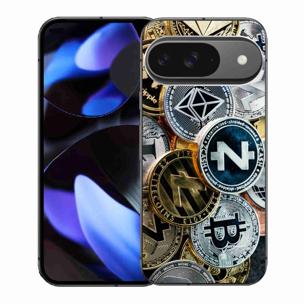 Gelový kryt mmCase na Google Pixel 9/9 Pro - kryptoměny