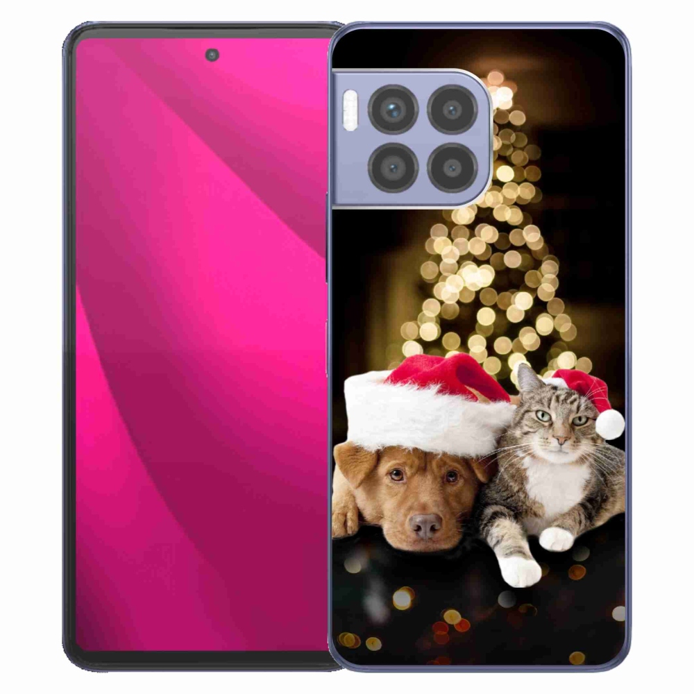 Gelový kryt mmCase na T-Mobile T Phone 2 Pro - vánoční pes a kočka