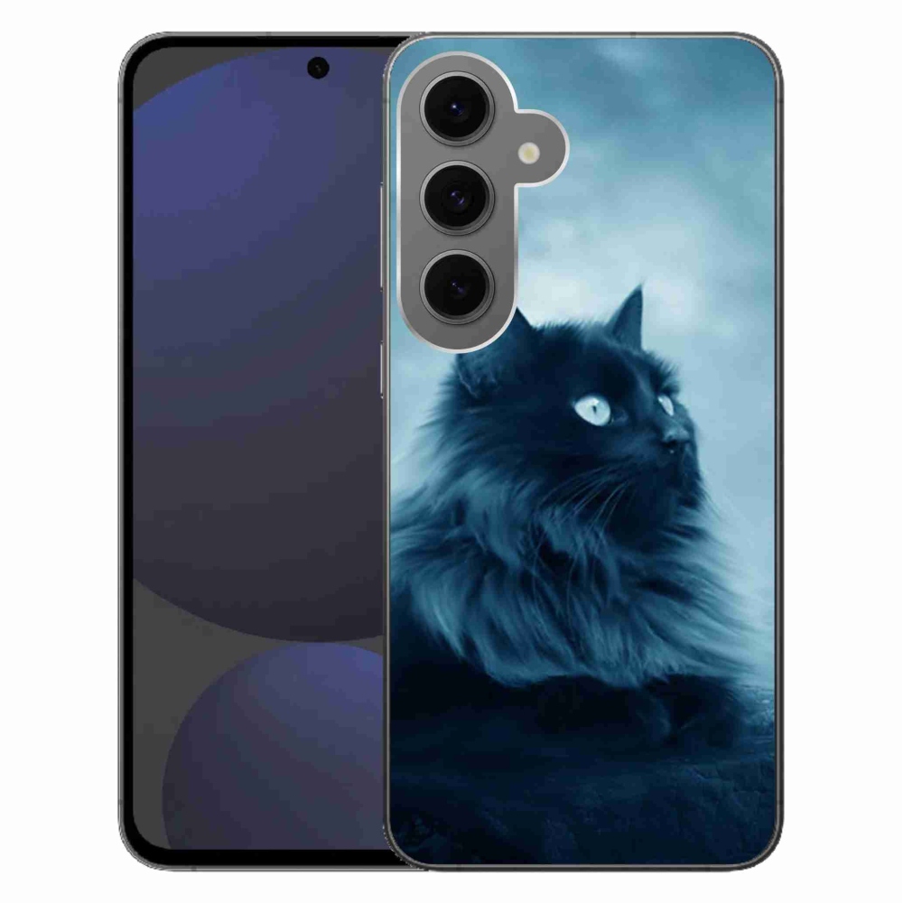 Gelový obal mmCase na Samsung Galaxy S24 FE - černá kočka 1
