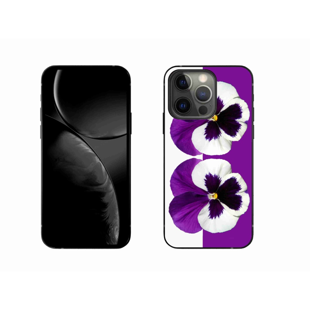 Gelový kryt mmCase na iPhone 13 Pro 6.1 - fialovobílý květ