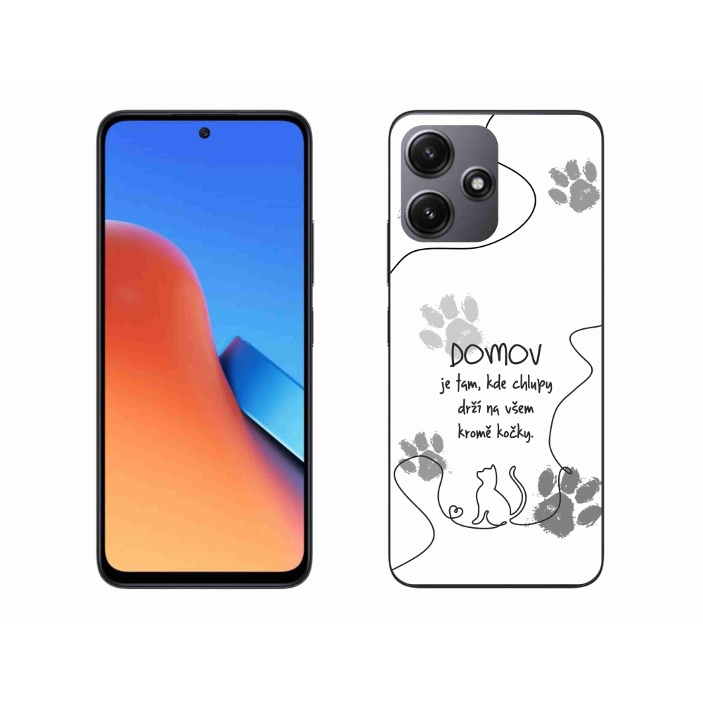 Gelový kryt mmCase na Xiaomi Redmi 12 5G - kočičí motiv bílé pozadí