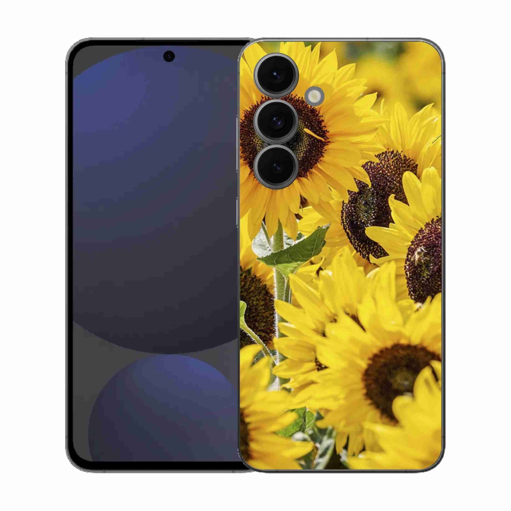 Gelový kryt mmCase na Samsung Galaxy S25 FE - slunečnice