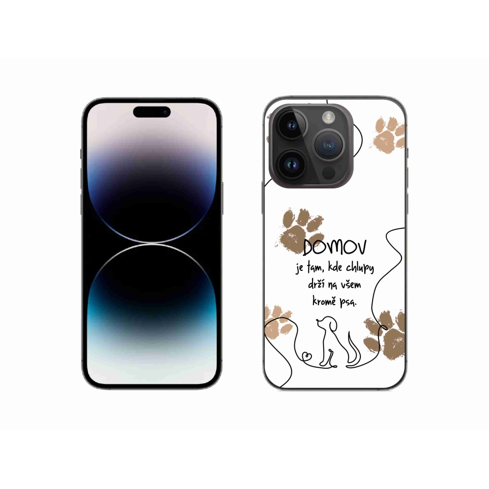 Gelový kryt mmCase na iPhone 14 Pro 6.1 - psí motiv bílé pozadí