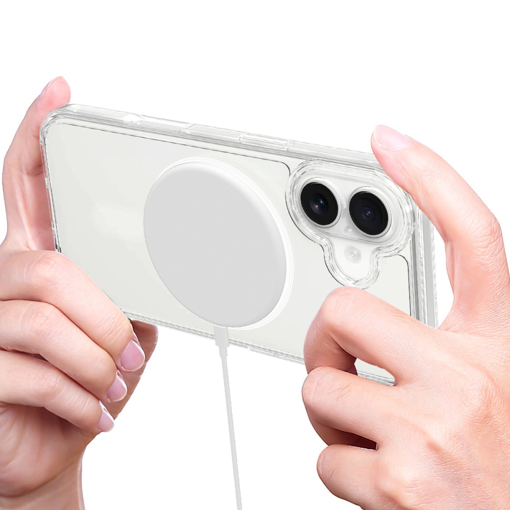 Acryle gelový obal s pevnými zády a MagSafe na iPhone 17 - průhledný