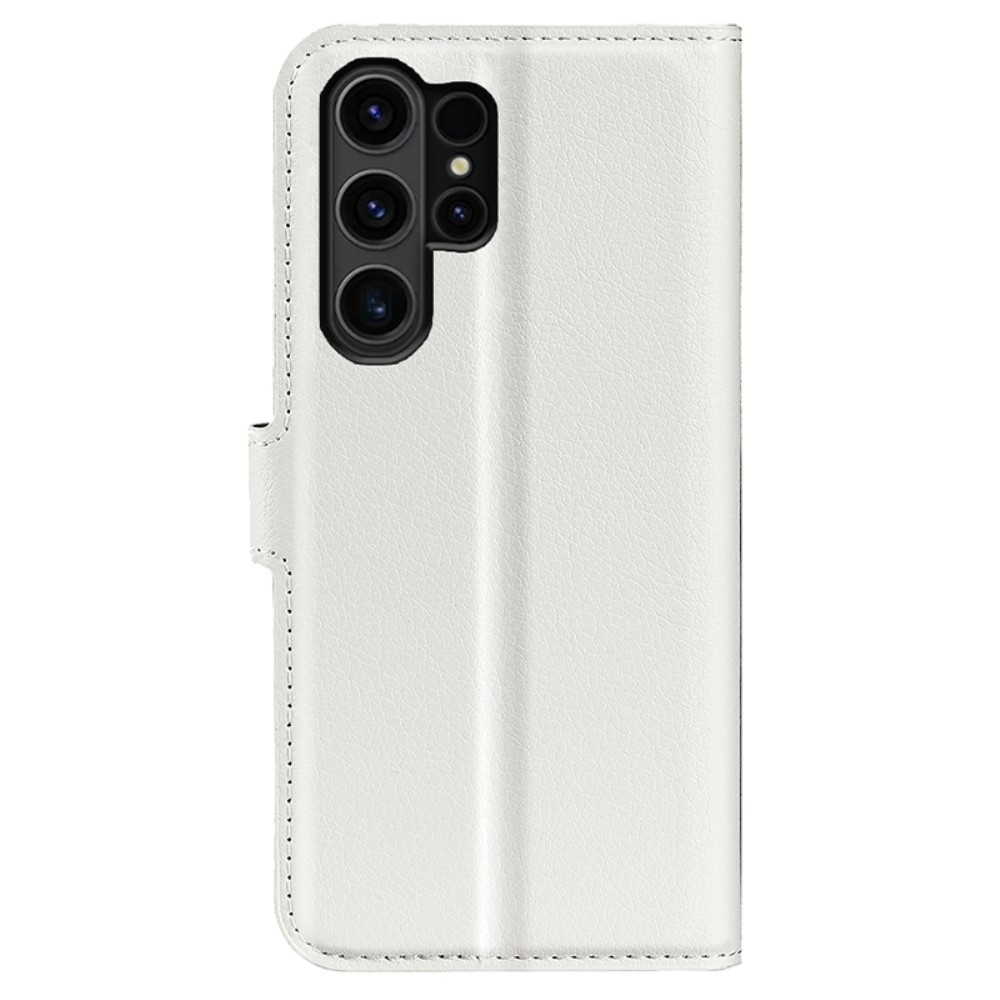 Litchi knížkové pouzdro na Samsung Galaxy S24 Ultra - bílé
