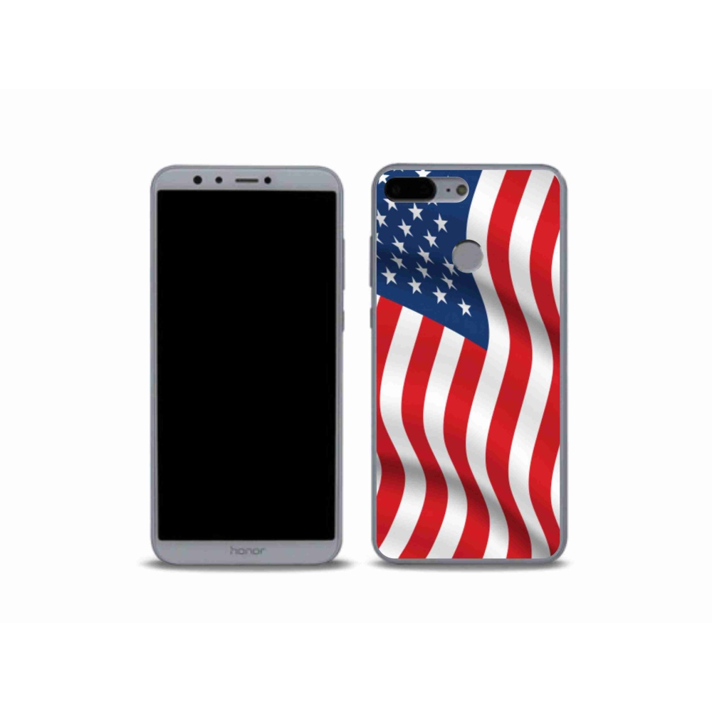 Gelový kryt mmCase na mobil Honor 9 Lite - USA vlajka