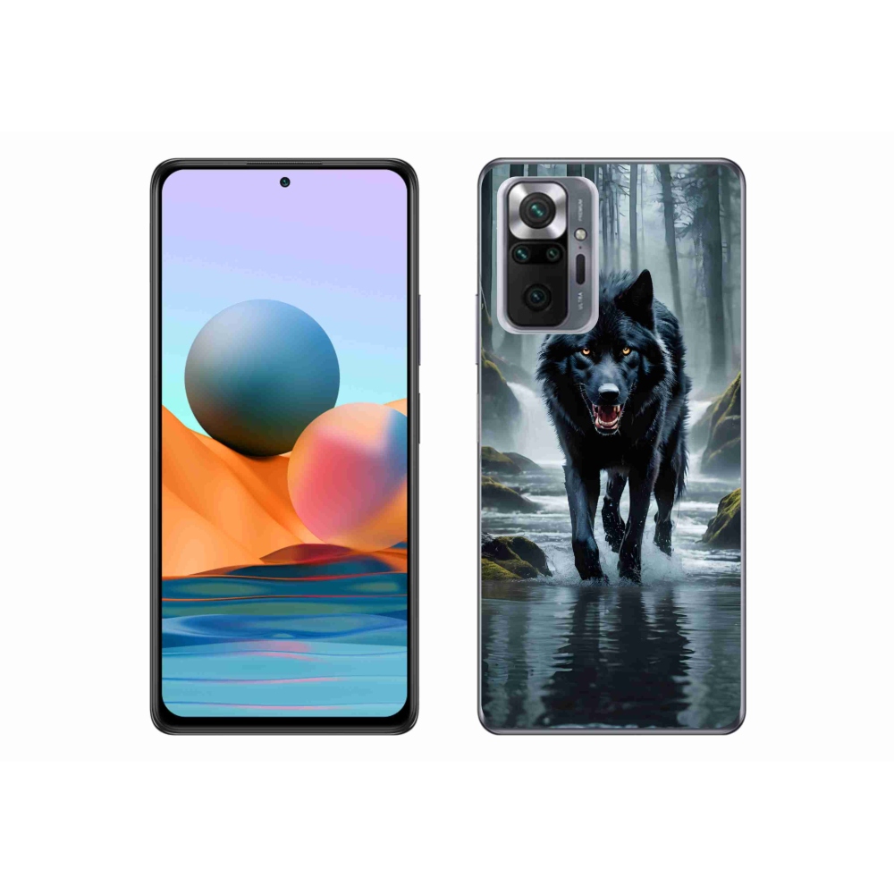 Gelový kryt mmCase na Xiaomi Redmi Note 10 Pro - černý vlk