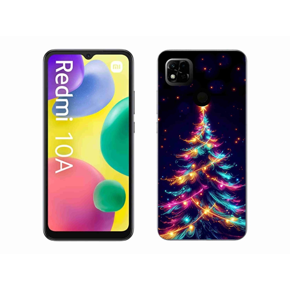 Gelový kryt mmCase na Xiaomi Redmi 10A - neonový vánoční stromek