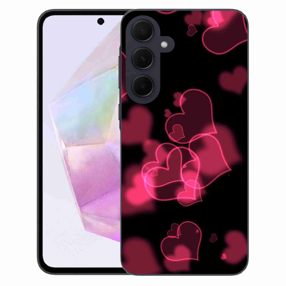Gelový kryt mmCase na Samsung Galaxy A35 5G - červená srdíčka