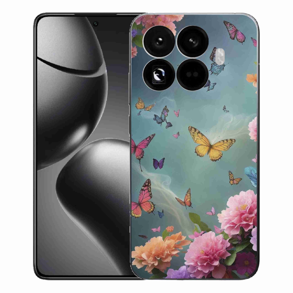Gelový kryt mmCase na Xiaomi 15T Pro - barevné květy a motýli