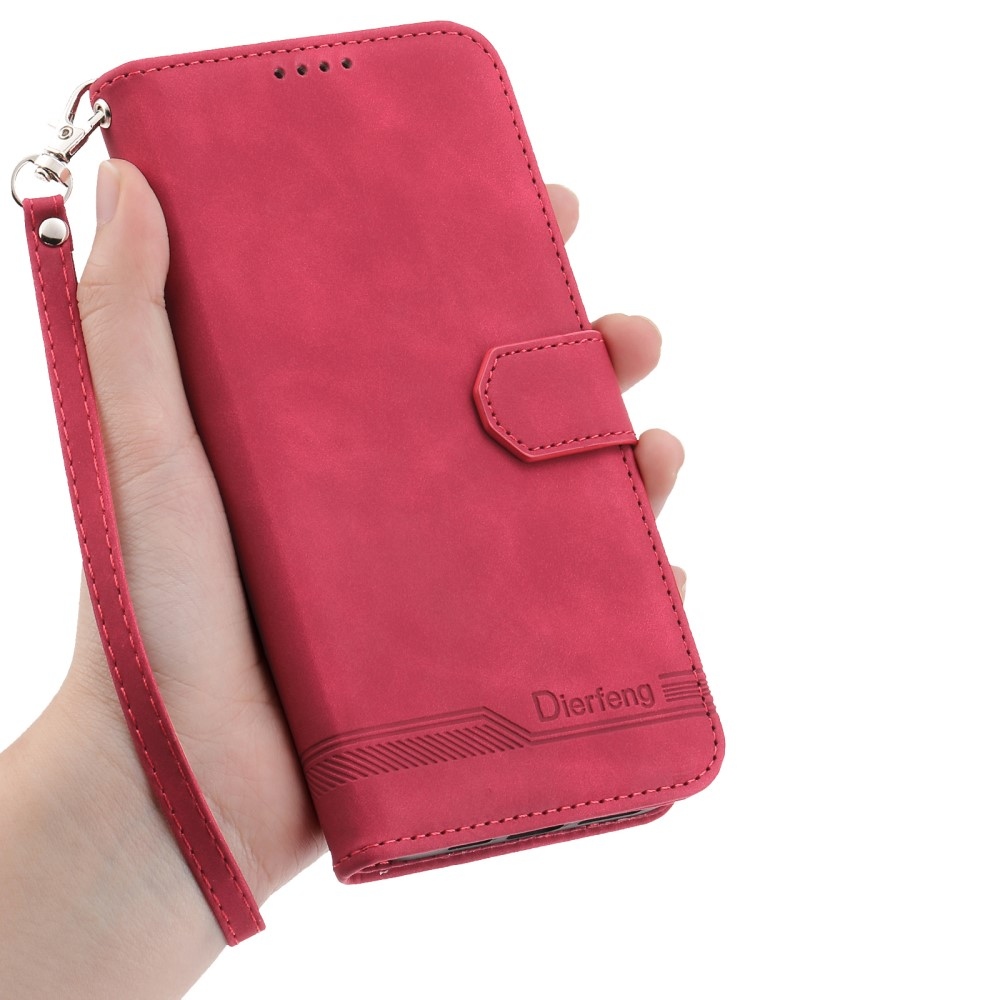 DIERFENG knížkové pouzdro na Xiaomi Redmi Note 14 - červené