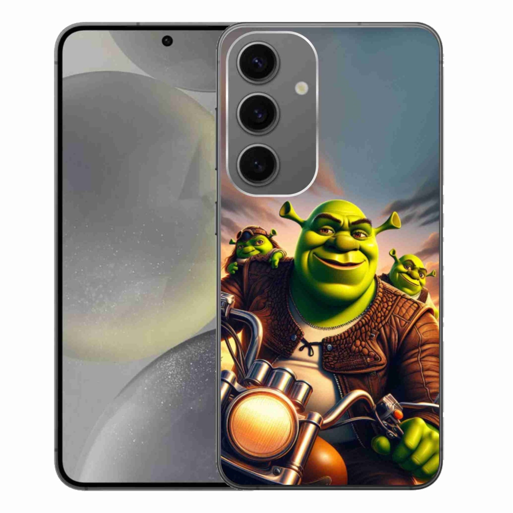 Gelový kryt mmCase na Samsung Galaxy S24+ - shrek na motorce