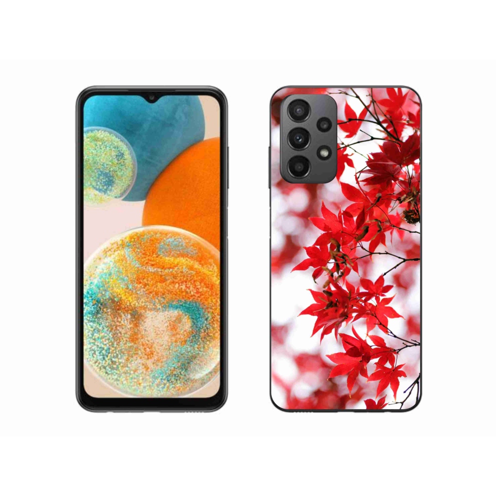 Gelový kryt mmCase na Samsung Galaxy A23 4G/5G - červené listy