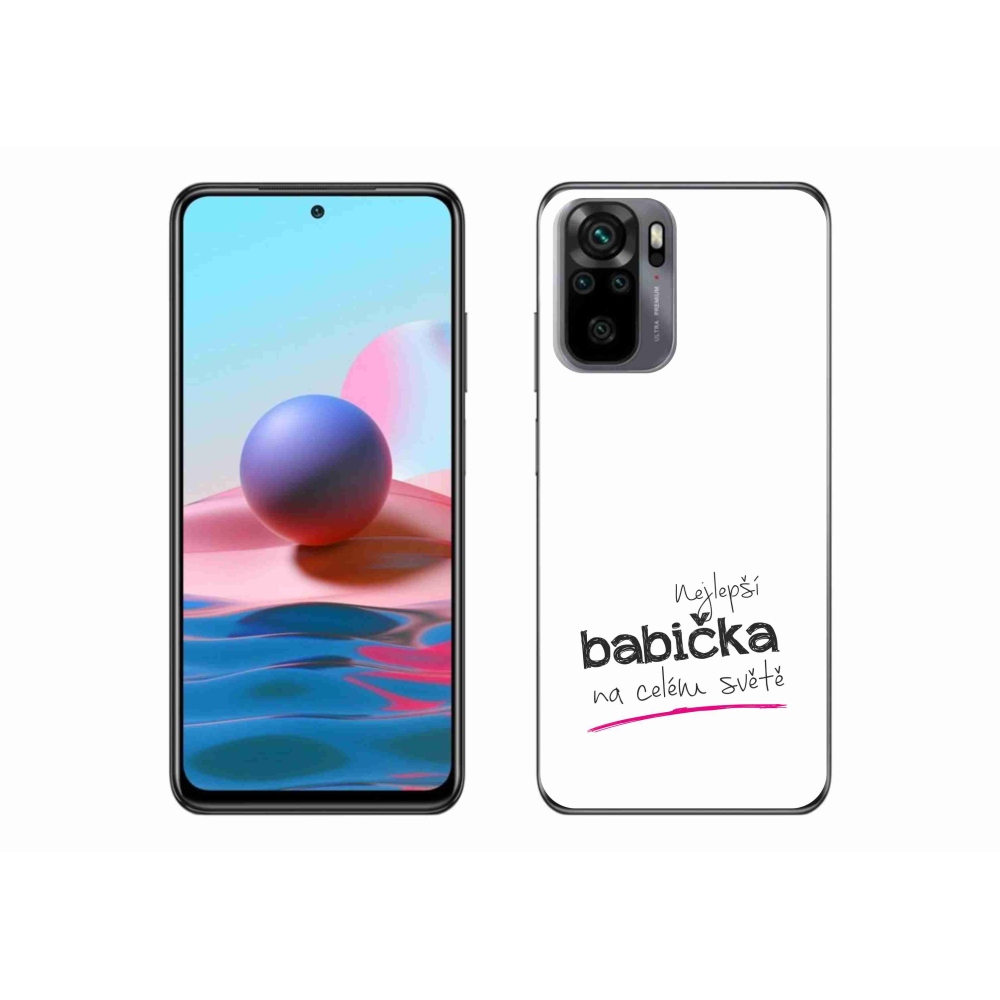 Gelový kryt mmCase na Xiaomi Redmi Note 10 4G - nejlepší babička 4 bílé pozadí